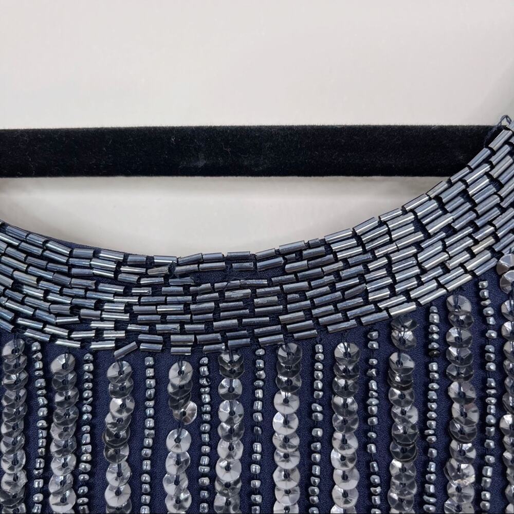 Cache 0 Sequin Silk Drop Waist Scoop Back Dress N… - image 5